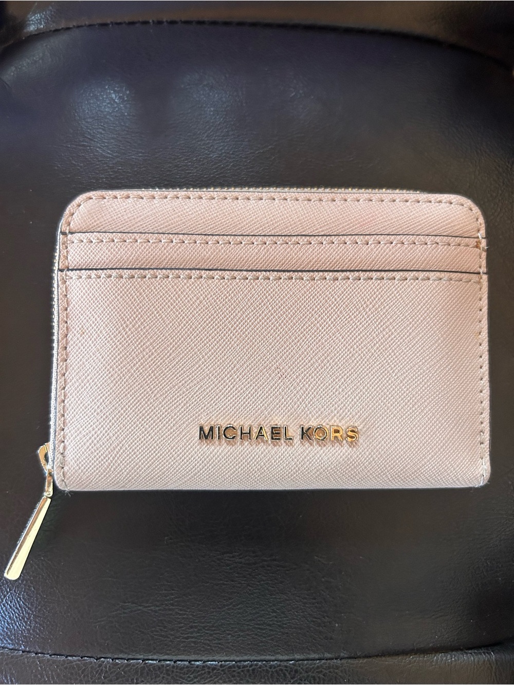 Michael Kors Pale Pink Card Holder Wallet with Zipper